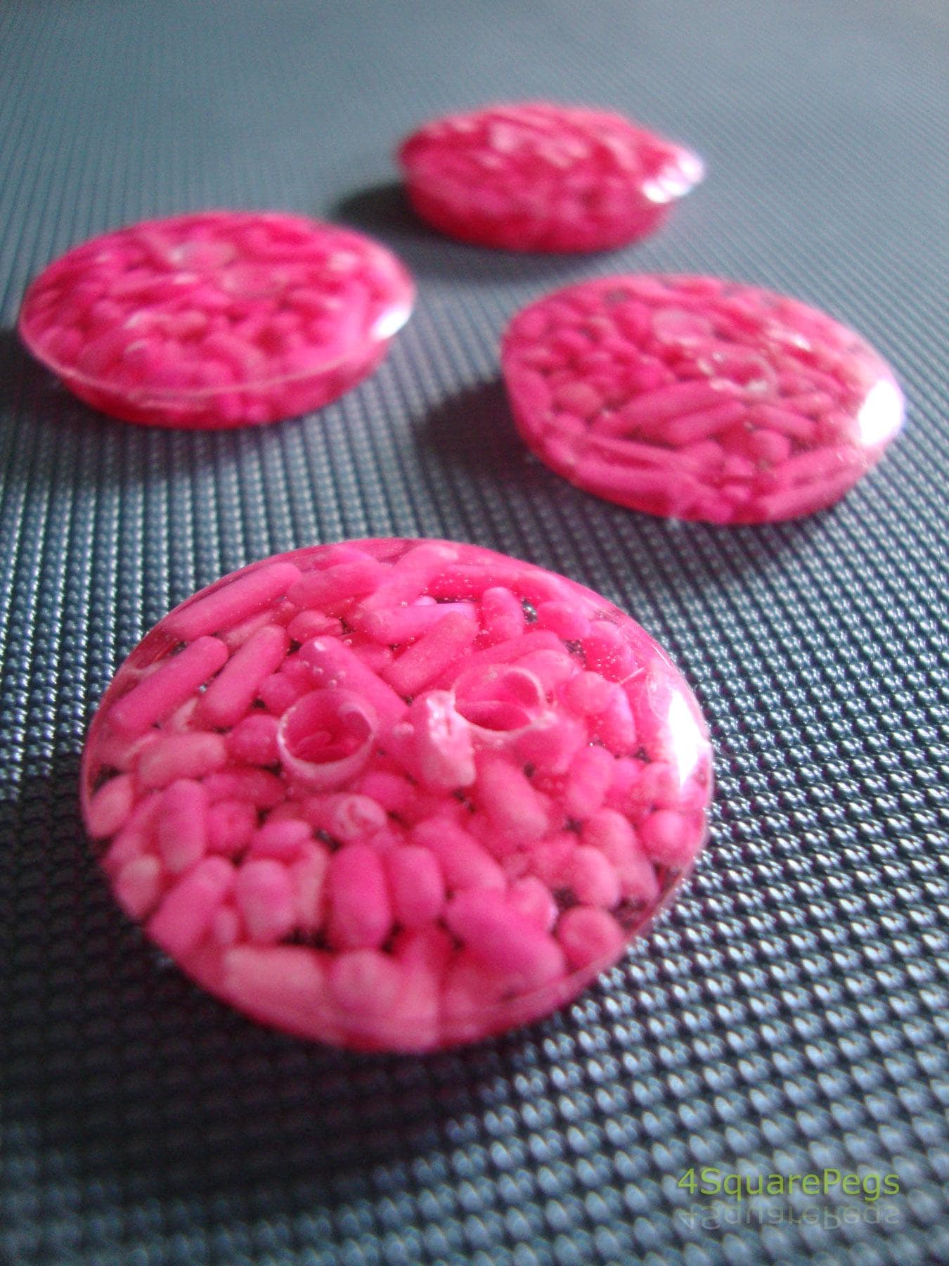 Handmade Resin Buttons, Pink Sprinkle Buttons, Buttons for Sewing, Craft Supplies, Buttons for Cardigan, Unique Buttons for Knitting DIY