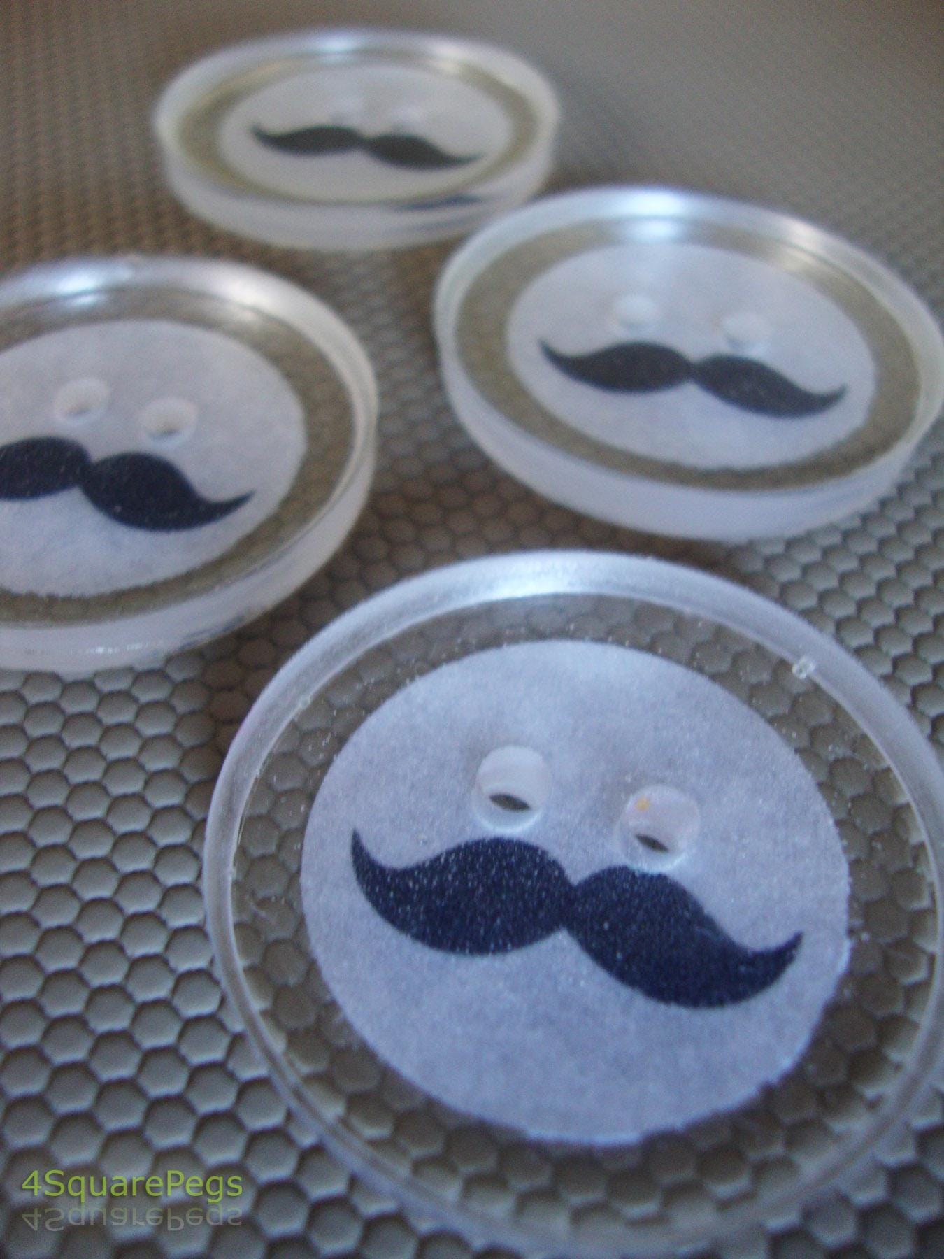 Handmade Resin Buttons, Mister Mustache Buttons, Buttons for Sewing, Craft Supples, Buttons for Cardigan, Unique Buttons for Knitting DIY