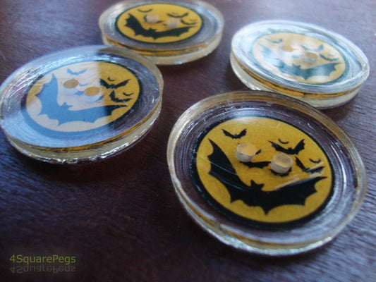Handmade Resin Buttons, Bat Buttons for Halloween, Buttons for Sewing, Craft Supples, Buttons for Cardigan, Unique Buttons for Knitting DIY