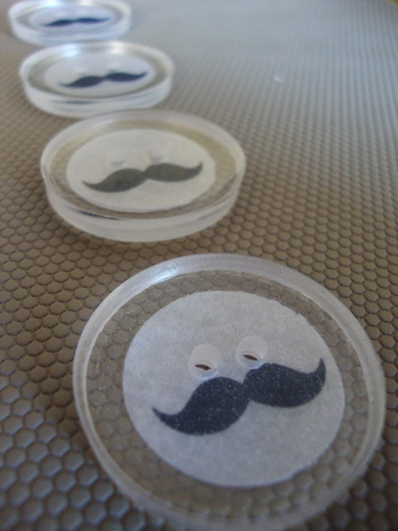 Handmade Resin Buttons, Mister Mustache Buttons, Buttons for Sewing, Craft Supples, Buttons for Cardigan, Unique Buttons for Knitting DIY