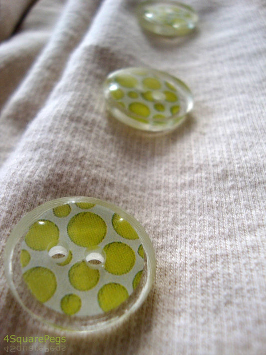 Handmade Resin Buttons, Green Bubble, Clear Acrylic Buttons for Sewing, Craft Supples, Buttons for Cardigan, Unique Buttons for Knitting DIY