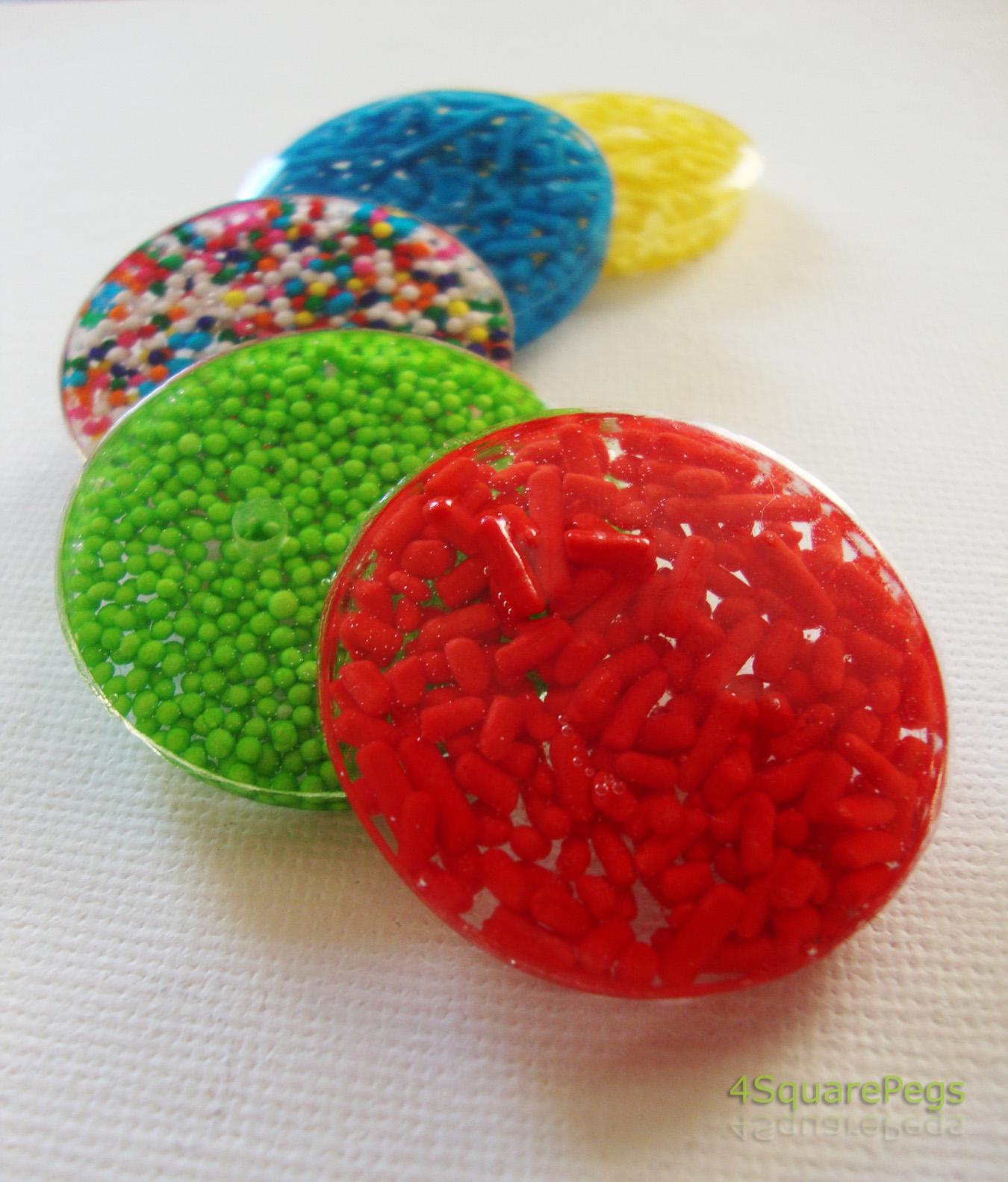 Handmade Resin Buttons, Blue Sprinkle Buttons, Buttons for Sewing, Craft Supplies, Buttons for Cardigan, Unique Buttons for Knitting DIY