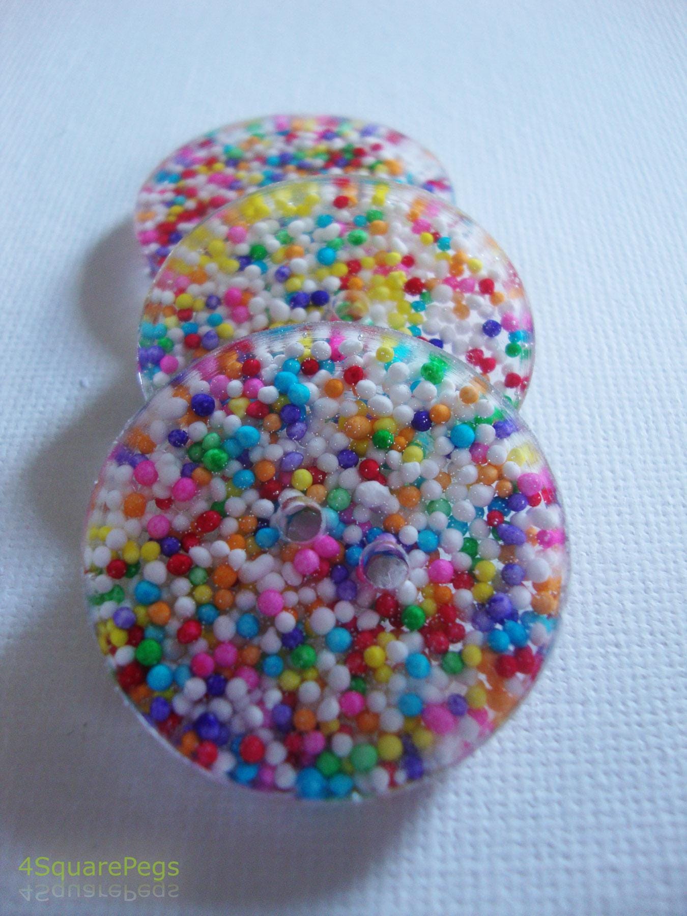 Handmade Resin Buttons, Rainbow Sprinkle Buttons, Buttons for Sewing, Craft Supplies, Buttons for Cardigan, Unique Buttons for Knitting DIY