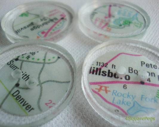 Handmade Resin Buttons, Map Buttons, Buttons for Sewing, Craft Supples, Buttons for Cardigan, Unique Buttons for Knitting DIY