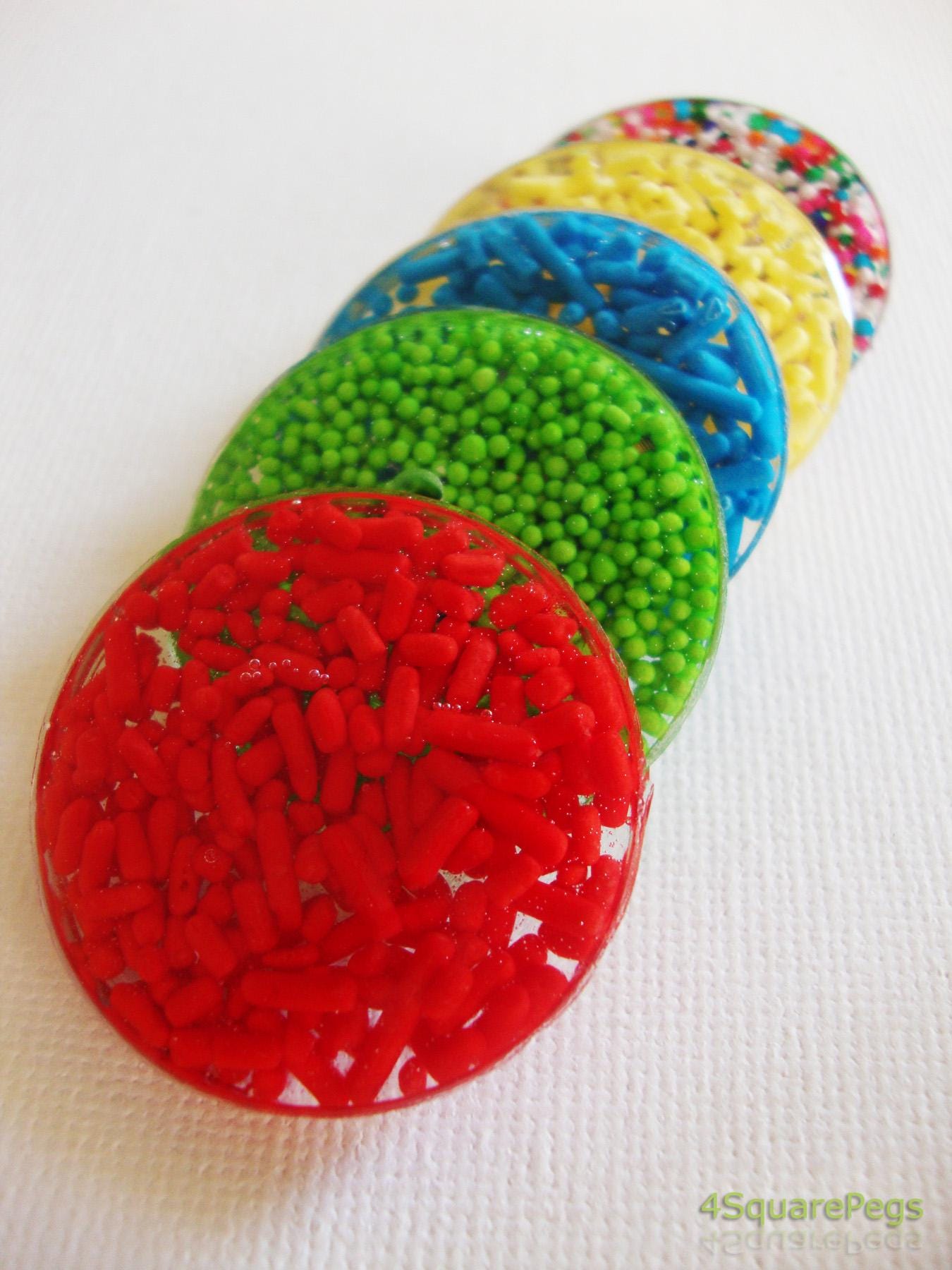Handmade Resin Buttons, Red Sprinkle Buttons, Buttons for Sewing, Craft Supplies, Buttons for Cardigan, Unique Buttons for Knitting DIY