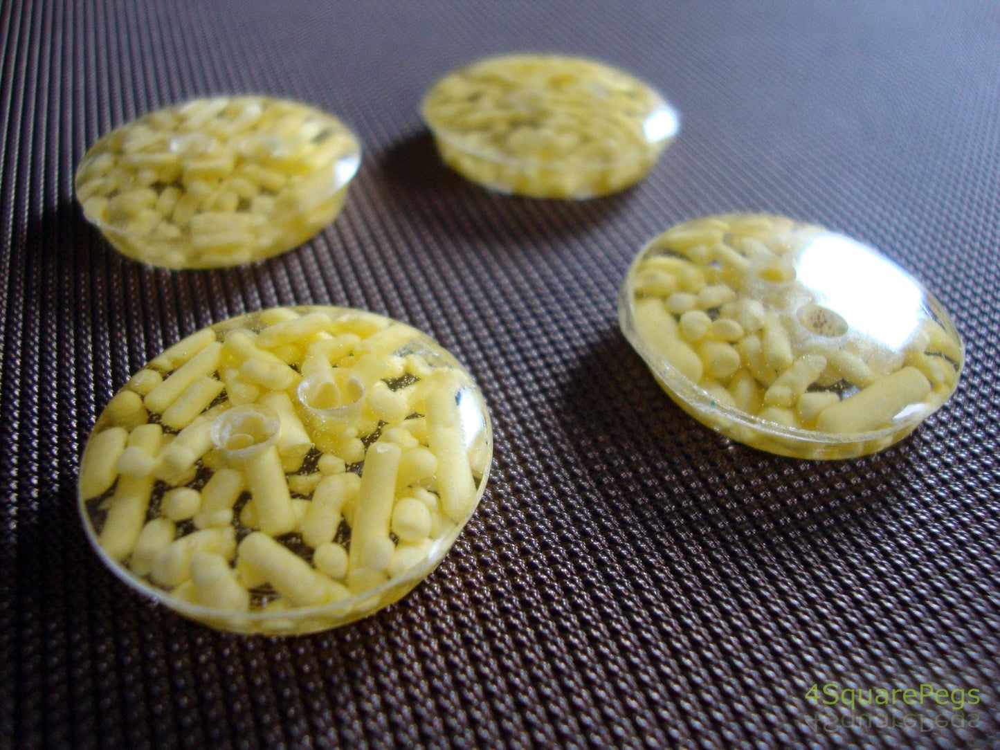 Handmade Resin Buttons, Yellow Sprinkle Buttons, Buttons for Sewing, Craft Supplies, Buttons for Cardigan, Unique Buttons for Knitting DIY