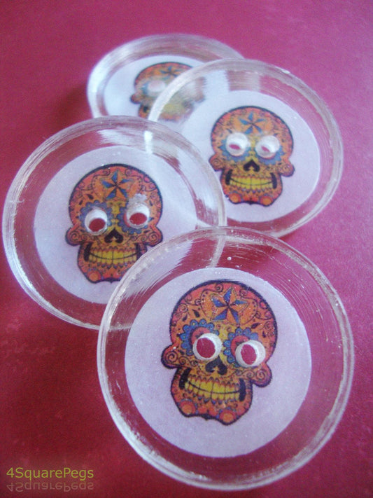 Handmade Resin Buttons, Sugar Skull Buttons, Buttons for Sewing, Craft Supples, Buttons for Cardigan, Unique Buttons for Knitting DIY
