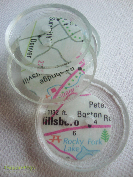 Handmade Resin Buttons, Map Buttons, Buttons for Sewing, Craft Supples, Buttons for Cardigan, Unique Buttons for Knitting DIY