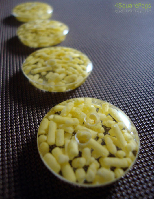 Handmade Resin Buttons, Yellow Sprinkle Buttons, Buttons for Sewing, Craft Supplies, Buttons for Cardigan, Unique Buttons for Knitting DIY