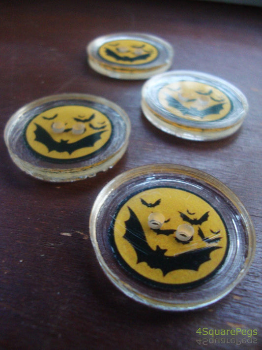 Handmade Resin Buttons, Bat Buttons for Halloween, Buttons for Sewing, Craft Supples, Buttons for Cardigan, Unique Buttons for Knitting DIY