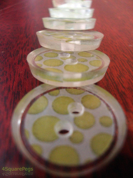 Handmade Resin Buttons, Green Bubble, Clear Acrylic Buttons for Sewing, Craft Supples, Buttons for Cardigan, Unique Buttons for Knitting DIY