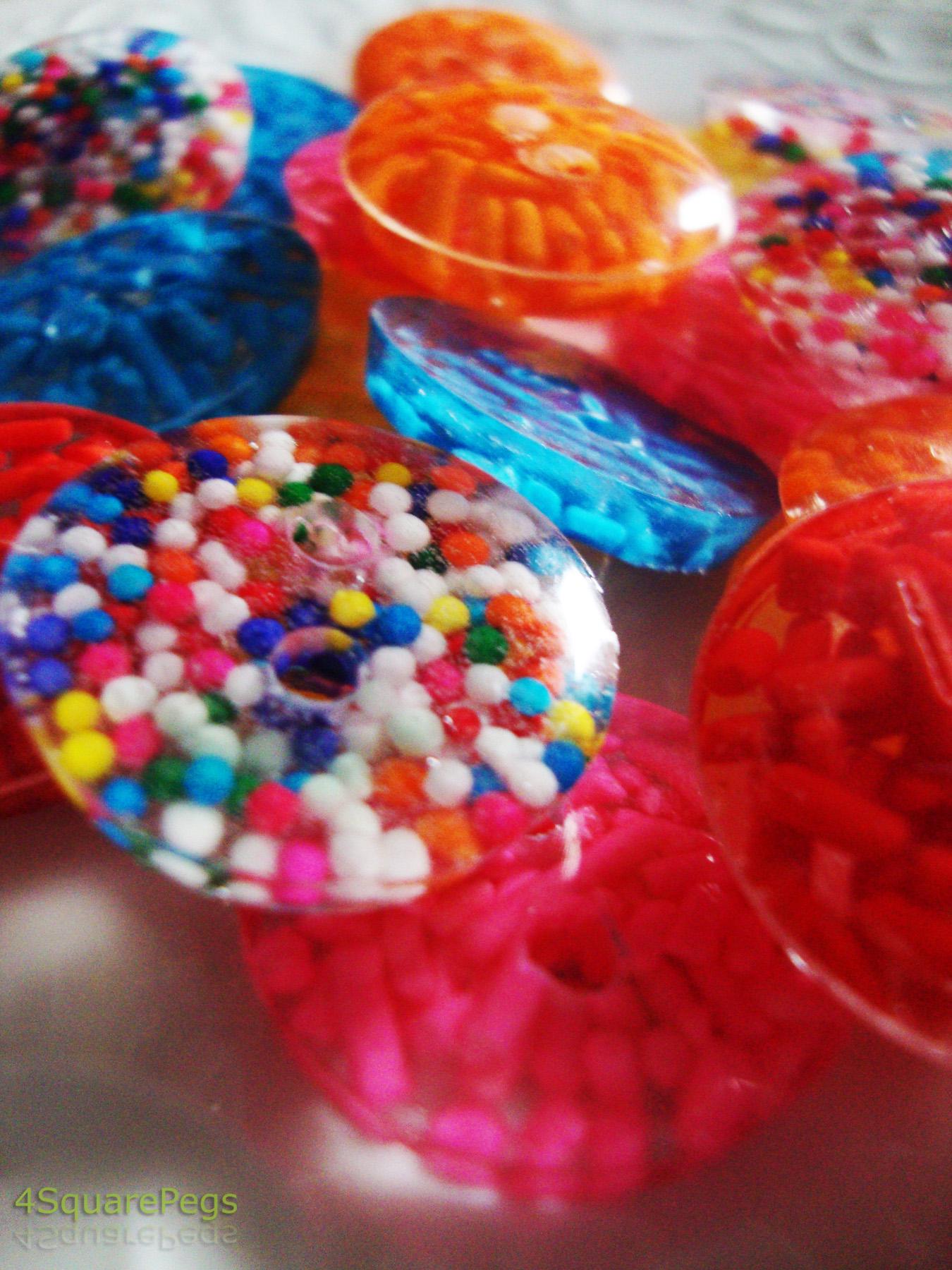 Handmade Resin Buttons, Orange Sprinkle Buttons, Buttons for Sewing, Craft Supplies, Buttons for Cardigan, Unique Buttons for Knitting DIY