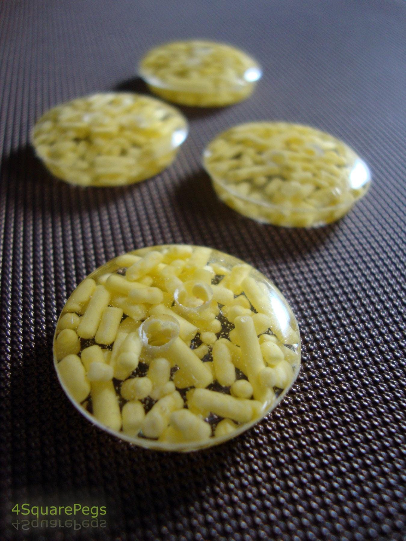 Handmade Resin Buttons, Yellow Sprinkle Buttons, Buttons for Sewing, Craft Supplies, Buttons for Cardigan, Unique Buttons for Knitting DIY