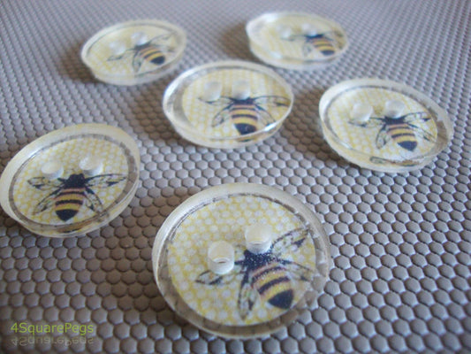 Handmade Resin Buttons, Busy Bee Buttons, Buttons for Sewing, Craft Supples, Buttons for Cardigan, Unique Buttons for Knitting DIY
