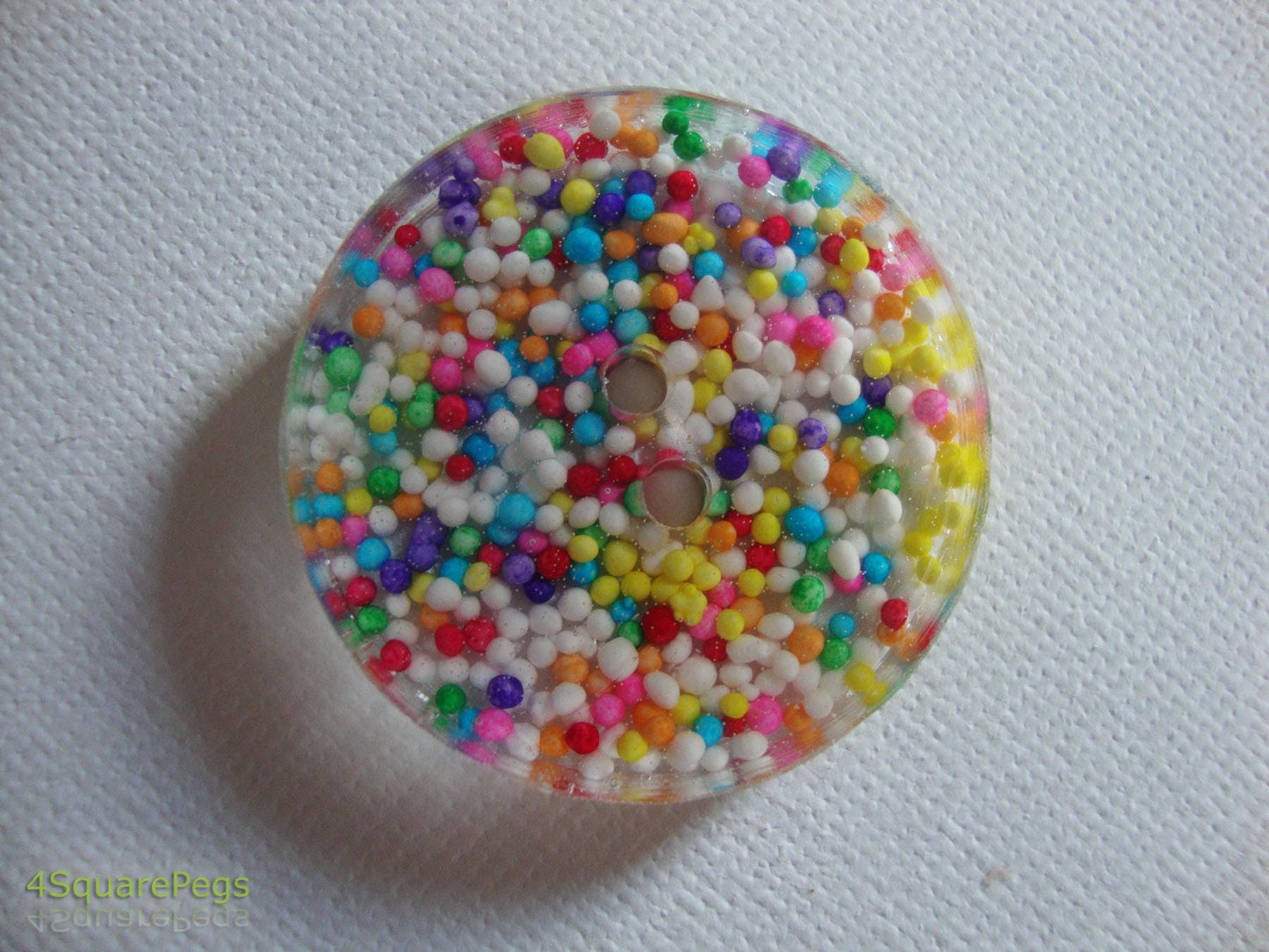 Handmade Resin Buttons, Rainbow Sprinkle Buttons, Buttons for Sewing, Craft Supplies, Buttons for Cardigan, Unique Buttons for Knitting DIY