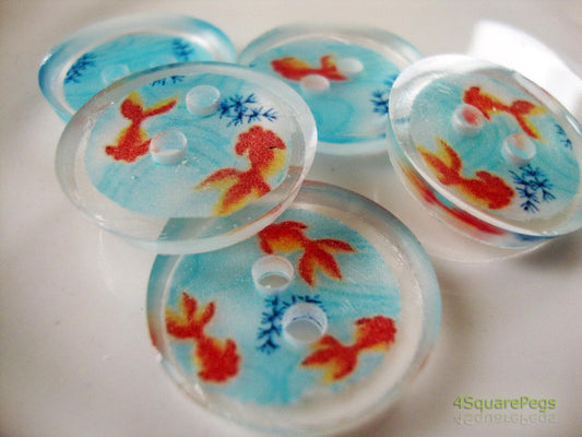 Handmade Resin Buttons, Japanese Koi Fish Buttons, Buttons for Sewing, Craft Supples, Buttons for Cardigan, Unique Buttons for Knitting DIY